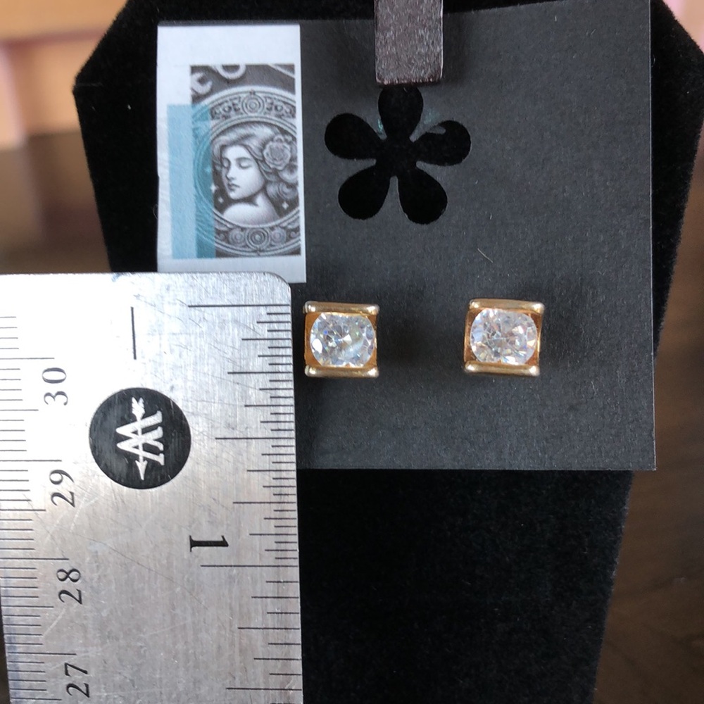 Crystal and Gold Tone Earrings